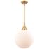 Caden Beacon 12" Wide Gold Stem Hung Mini Pendant w/ Matte White Shade
