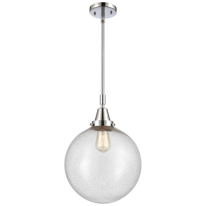 Image 1 Caden Beacon 12" Wide Polished Chrome Stem Hung Mini Pendant w/ Seedy