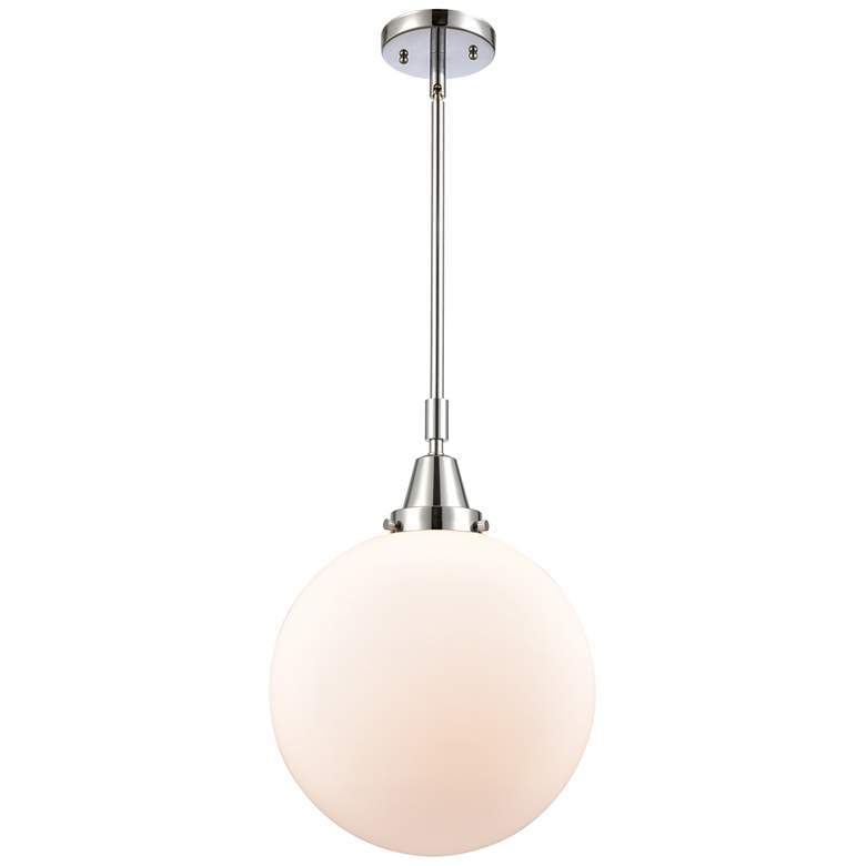 Image 1 Caden Beacon 12" Wide Polished Chrome Stem Hung Mini Pendant w/ White