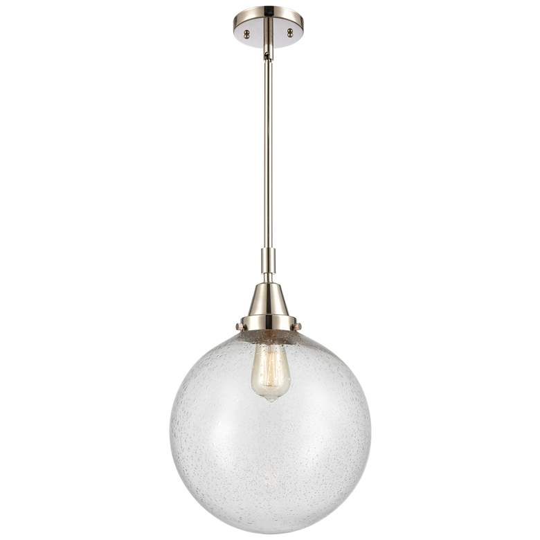Image 1 Caden Beacon 12" Wide Polished Nickel Stem Hung Mini Pendant w/ Seedy