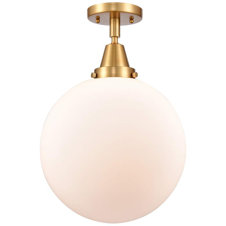 Image 1 Caden Beacon 12" Wide Satin Gold Ceiling Light