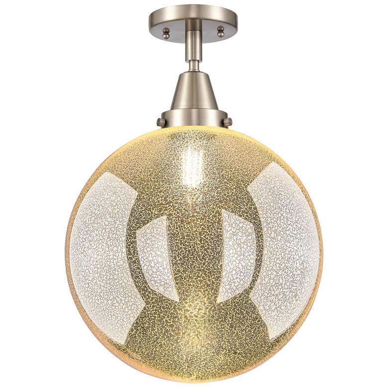 Image 1 Caden Beacon 12"W Brushed Satin Nickel Flush Mount With Mercury Shade