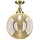Caden Beacon 12" Wide Antique Brass Flush Mount With Mercury Shade