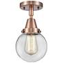 Caden Beacon 6" Flush Mount - Antique Copper - Clear Shade