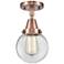 Caden Beacon 6" Flush Mount - Antique Copper - Clear Shade