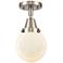 Caden Beacon 6" Flush Mount - Brushed Satin Nickel - Matte White Shade