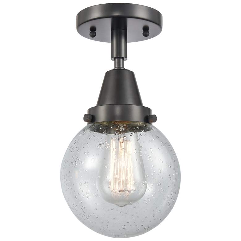 Image 1 Caden Beacon 6" Flush Mount - Matte Black - Seedy Shade