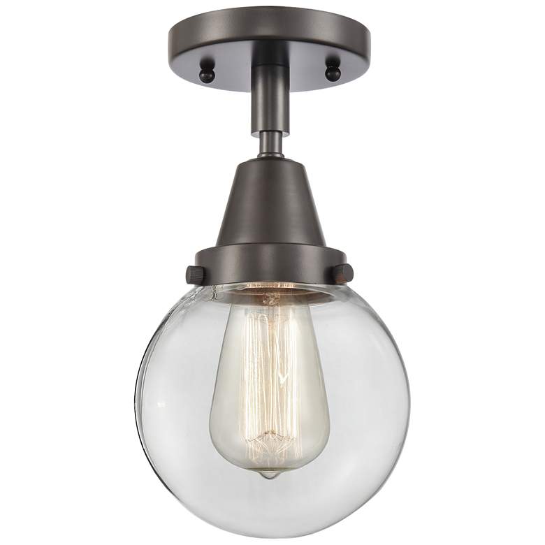 Image 1 Caden Beacon 6" Flush Mount - Oil Rubbed Bronze - Clear Shade