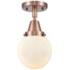 Caden Beacon 6" LED Flush Mount - Antique Copper - Matte White Shade