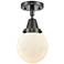 Caden Beacon 6" LED Flush Mount - Matte Black - Matte White Shade