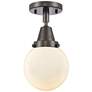 Caden Beacon 6" LED Flush Mount - Oil Rubbed Bronze - Matte White Shad