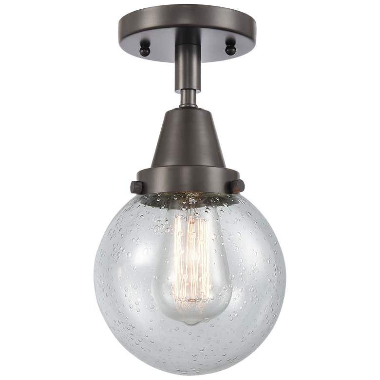 Image 1 Caden Beacon 6" LED Flush Mount - Oil Rubbed Bronze - Seedy Shade