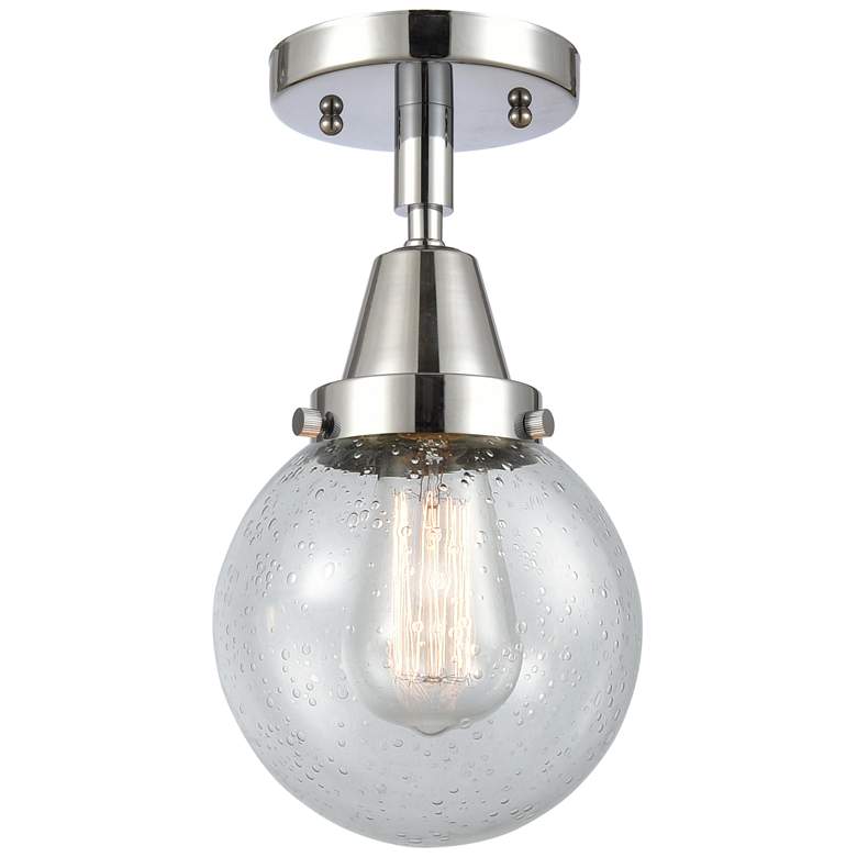 Image 1 Caden Beacon 6" LED Flush Mount - Polished Chrome - Seedy Shade