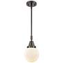 Caden Beacon 6" Wide Bronze Stem Hung Mini Pendant w/ Matte White Shad