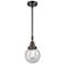 Caden Beacon 6" Wide Bronze Stem Hung Mini Pendant w/ Seedy Shade