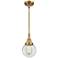 Caden Beacon 6" Wide Brushed Brass Stem Hung Mini Pendant w/ Clear Sha