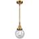 Caden Beacon 6" Wide Brushed Brass Stem Hung Mini Pendant w/ Seedy Sha