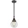 Caden Beacon 6" Wide Matte Black Stem Hung Mini Pendant w/ Clear Shade