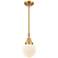 Caden Beacon 6" Wide Satin Gold Stem Hung Mini Pendant w/ Matte White