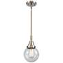 Caden Beacon 6"W Brushed Satin Nickel Stem Hung Mini Pendant w/ Seedy