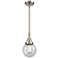 Caden Beacon 6"W Brushed Satin Nickel Stem Hung Mini Pendant w/ Seedy