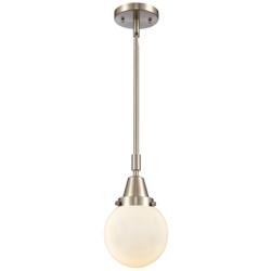 Caden Beacon 6"W Brushed Satin Nickel Stem Hung Mini Pendant w/ White