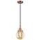 Caden Beacon 6"W Antique Copper Cord Mini Pendant With Mercury Shade