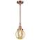 Caden Beacon 6"W Antique Copper Stem Mini Pendant With Mercury Shade