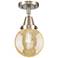 Caden Beacon 6"W Brushed Satin Nickel Flush Mount With Mercury Shade