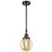 Caden Beacon 6"W Oil Rubbed Bronze Stem Mini Pendant With Mercury Shade