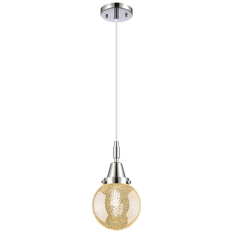 Image 1 Caden Beacon 6"W Polished Chrome Cord Mini Pendant With Mercury Shade