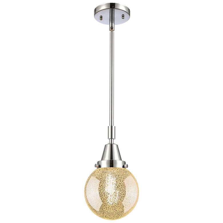Image 1 Caden Beacon 6"W Polished Chrome Stem Mini Pendant With Mercury Shade