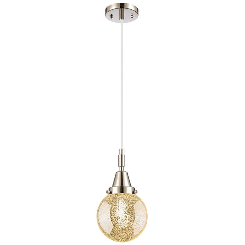 Image 1 Caden Beacon 6"W Polished Nickel Cord Mini Pendant With Mercury Shade