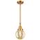 Caden Beacon 6"W Satin Gold Stem Hung Mini Pendant With Mercury Shade