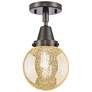 Caden Beacon 6" Wide Oil Rubbed Bronze Flush Mount With Mercury Shade