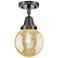 Caden Beacon 6" Wide Oil Rubbed Bronze Flush Mount With Mercury Shade