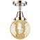 Caden Beacon 6" Wide Polished Nickel Flush Mount With Mercury Shade