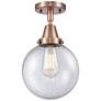 Caden Beacon 8" Flush Mount - Antique Copper - Seedy Shade