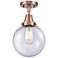 Caden Beacon 8" Flush Mount - Antique Copper - Seedy Shade