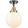 Caden Beacon 8" Flush Mount - Black Antique Brass - Matte White Shade