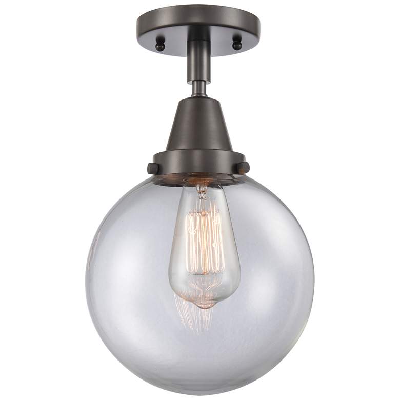 Image 1 Caden Beacon 8" Flush Mount - Oil Rubbed Bronze - Clear Shade