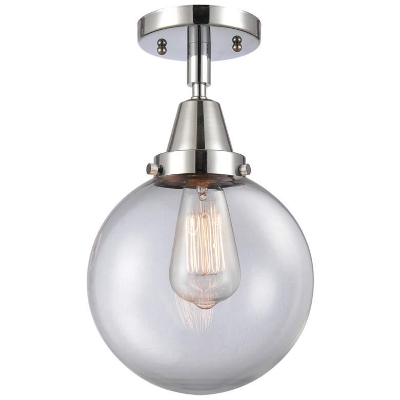 Image 1 Caden Beacon 8" Flush Mount - Polished Chrome - Clear Shade