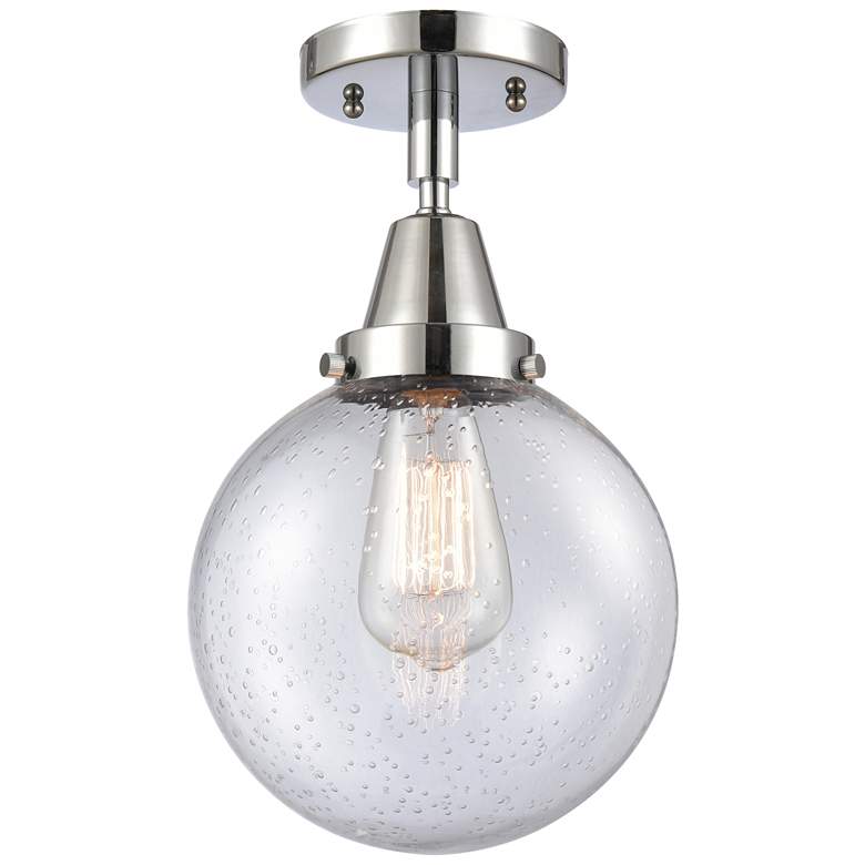 Image 1 Caden Beacon 8" Flush Mount - Polished Chrome - Seedy Shade