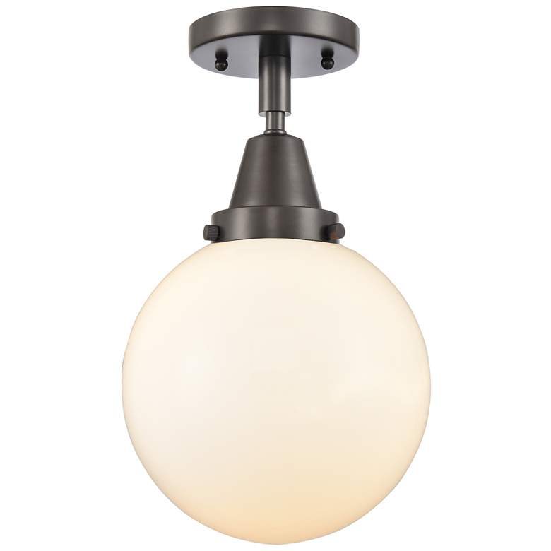 Image 1 Caden Beacon 8" LED Flush Mount - Oil Rubbed Bronze - Matte White Shad