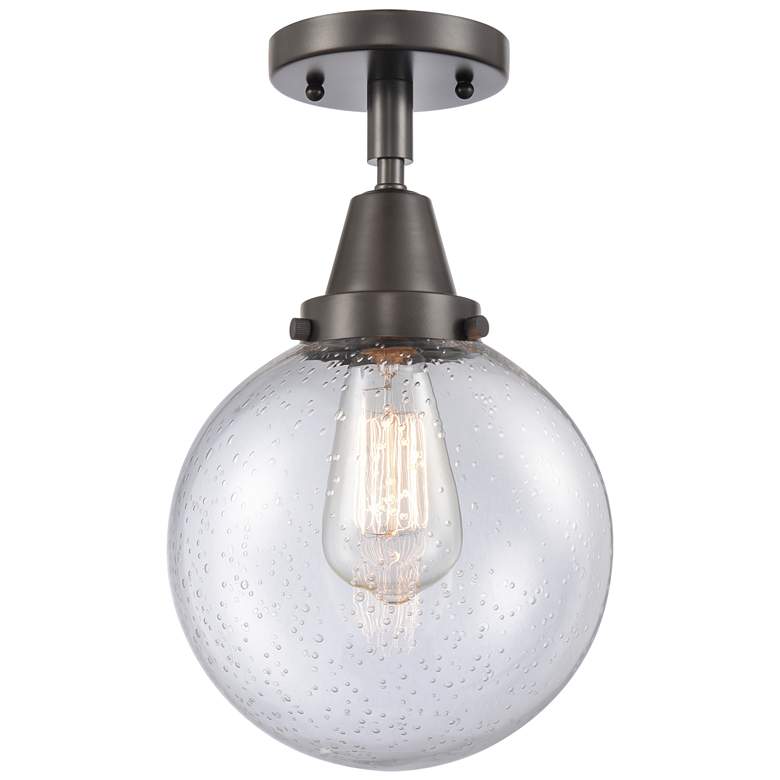 Image 1 Caden Beacon 8" LED Flush Mount - Oil Rubbed Bronze - Seedy Shade