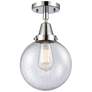 Caden Beacon 8" LED Flush Mount - Polished Chrome - Seedy Shade