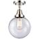 Caden Beacon 8" LED Flush Mount - Polished Nickel - Seedy Shade