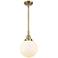 Caden Beacon 8" Wide Antique Brass Stem Hung Mini Pendant w/ White Sha