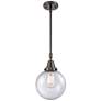 Caden Beacon 8" Wide Bronze Stem Hung Mini Pendant w/ Seedy Shade