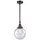 Caden Beacon 8" Wide Bronze Stem Hung Mini Pendant w/ Seedy Shade